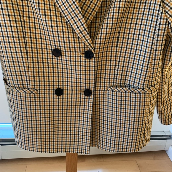 Twik women’s yellow black gingham blazer size Large - Picture 5 of 11